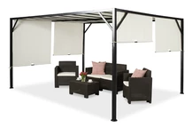 Metalinė terasos pergola Santorini 3 x 4m kreminės spalvos Garden Point
