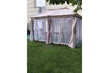 Lauko paviljonas Ibiza 3x4m kreminės spalvos su tinkleliu nuo uodų Garden Point