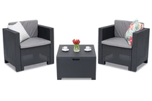 Colorado Terrace Box 2 antracito spalvos Bica technorattan rinkinys su dėžute