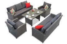 Didelis sodo baldų komplektas Parma Apetito 8 antracito spalvos Garden Point