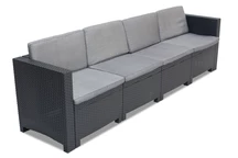 Keturvietė sintetinio ratano sofa Colorado antracito