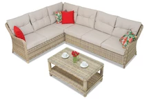 Komplektas iš technoratano Toledo Corner smėlio spalvos Garden Point