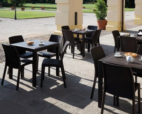 Hiustono/Virdžinijos antracito spalvos technorattano baldų komplektas 6 asmenims &quot;Bica