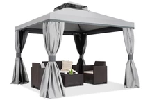 Lauko paviljonas Valencia 3x3 pilkos spalvos Garden Point