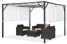 Metalinė terasinė pavėsinė Santorini 3 x 3 m antracito- baltos Garden Point