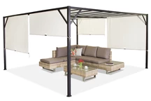 Metalinė terasos pergola Santorini 4 x 4m kremas Garden Point