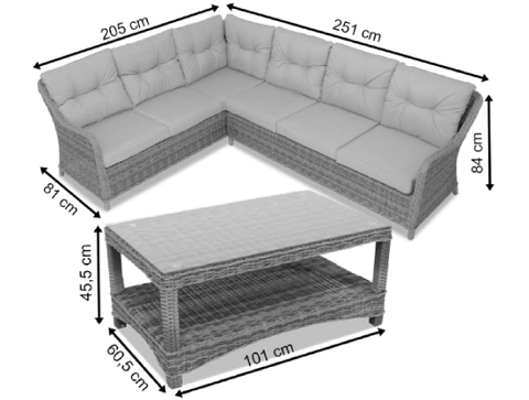 Sodo kampas su stalu &quot;Toledo Corner&quot; rudas sodo taškas