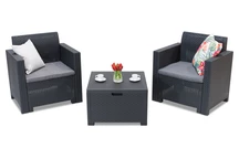 "Nebraska Terrace Box 2" antracito spalvos technorattano rinkinys su "Bica" dėžute