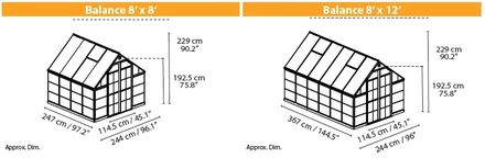 Šiltnamio prailginimo modulis Balance Palram - Canopia 8x4 sidabrinis