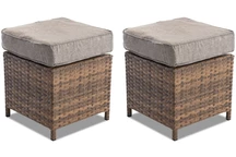 Sintetinio ratano 2 pufų komplektas Parma rudos spalvos Garden Point