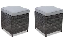Sintetinio ratano pufai komplektui Toledo antracito spalvos Garden Point - 2 vnt.