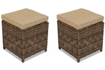 Sintetinio ratano pufai komplektui Toledo rudos spalvos Garden Point - 2 vnt.