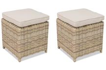 Sintetinio ratano pufai komplektui Toledo smėlio spalvos Garden Point - 2 vnt.