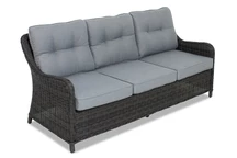 Sintetinio ratano trivietė sofa Toledo antracito spalvos Garden Point