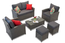 Sodo baldai iš technoratano Parma Coffee 4 antracito spalvos Garden Point