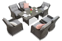 Sodo baldai iš technoratano Toledo Premium antracito spalvos Garden Point