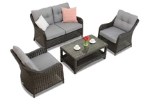 Sodo baldų komplektas Toledo Coffee 4 antracito spalvos Garden Point