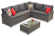 Sodo kampinė sofa su staliuku Parma Corner antracito spalvos Garden Point