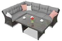 Sodo kampinė sofa su stalu Toledo Comida 5 antracitas Garden Point