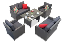 Sodo komplektas technoratano Parma Apetito 6 Garden Point antracito spalvos