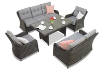 Sodo komplektas technoratano Toledo Apetito 7 Garden Point antracito spalvos