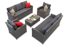 Baldai iš technoratano Parma Coffee 8 antracito spalvos Garden Point