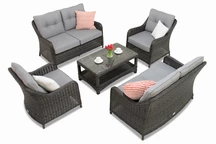 Išskirtinių baldų iš technoratano komplektas Toledo Coffee 6 antracito spalvos Garden Point