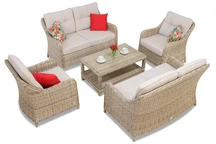 Išskirtinių baldų iš technoratano komplektas Toledo Coffee 6 smėlio spalvos Garden Point