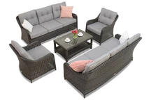 Prabangus baldų komplektas iš technoratano Toledo Coffee 8 antracito spalvos Garden Point