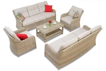 Prabangus baldų komplektas iš technoratano Toledo Coffee 8 smelio spalvos Garden Point