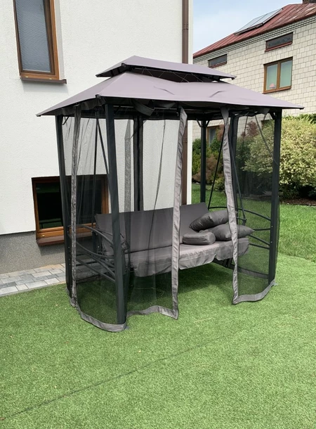 Gražus "Garden Point" metalinės sodo sūpynės pilkos spalvos