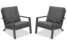 Braga Garden Point aliuminio lauko fotelis, antracito spalvos, 2 vnt 