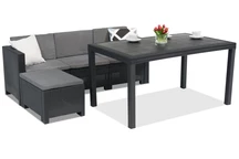 &quot;Colorado Relax Corner 4&quot; antracito spalvos &quot;Bica&quot; technorattano svetainės baldų komplektas