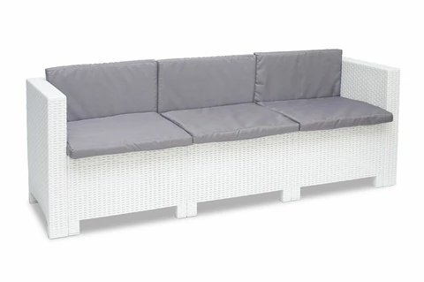 &quot;Colorado Relax Corner&quot; 4 baltos spalvos &quot;Bica&quot; technorattano poilsio baldų komplektas