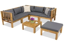 Lauko baldai Brunei Corner 5 + pufas Garden Point akacija