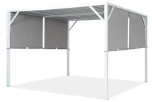 Metalinė terasinė pavėsinė 3 x 3 m baltos- pilkos spalvos Garden Point