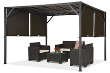 Metalinė terasinė pavėsinė Santorini 3 x 3 m antracito-rudos spalvos Garden Point