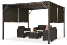 Metalinė terasinė pavėsinė Santorini 3 x 3 m ruda spalvos Garden Point