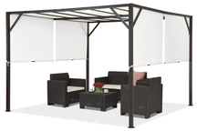 Metalinė terasinė pavėsinė Santorini 3 x 3 m rudos- baltos spalvos Garden Point