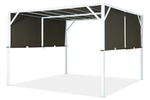 Metalinė terasos pavėsinė Santorini 3 x 3 m balta ir ruda Garden Point