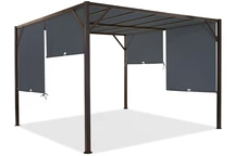 Metalinė terasos pavėsinė Santorini 3 x 3 m rėmas rudas + stogas antracito spalvos Garden Point