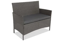 Sintetinio ratano dvivietė sofa Calabria Premium antracito spalvos Garden Point