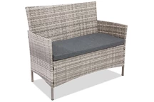 Sintetinio ratano dvivietė sofa Calabria Premium pilkos spalvos Garden Point