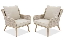 Sintetinio ratano fotelis Bilbao Garden Point 2 vnt, smėlio spalvos