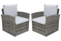 Sintetinio ratano fotelis Monaco Garden Point 2 vnt, pilkos spalvos