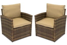 Sintetinio ratano fotelis Monaco Garden Point 2 vnt, rudos spalvos