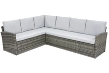 Sintetinio ratano kampinė sofa Monaco pilkos spalvos Garden Point