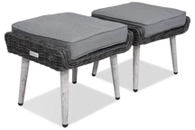 Sintetinio ratano lauko pufas Bilbao antracito spalvos Garden Point - 2 vnt.