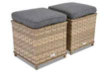 Sintetinio ratano pufai komplektui Toledo cappuccino spalvos Garden Point - 2 vnt.