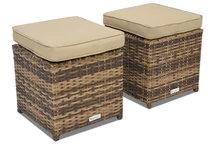 Sintetinio ratano pufas Monaco rudos spalvos Garden Point - 2 vnt.
